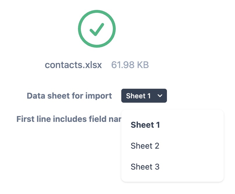 Sheet selection for Excel files